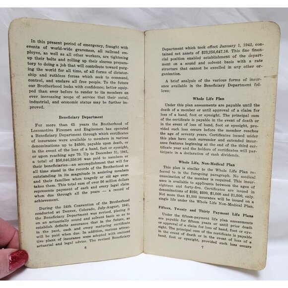 Vintage 1943 Enginemen's Time Book Brotherhood of Locomotive Firemen & Enginemen - Picture 4 of 12